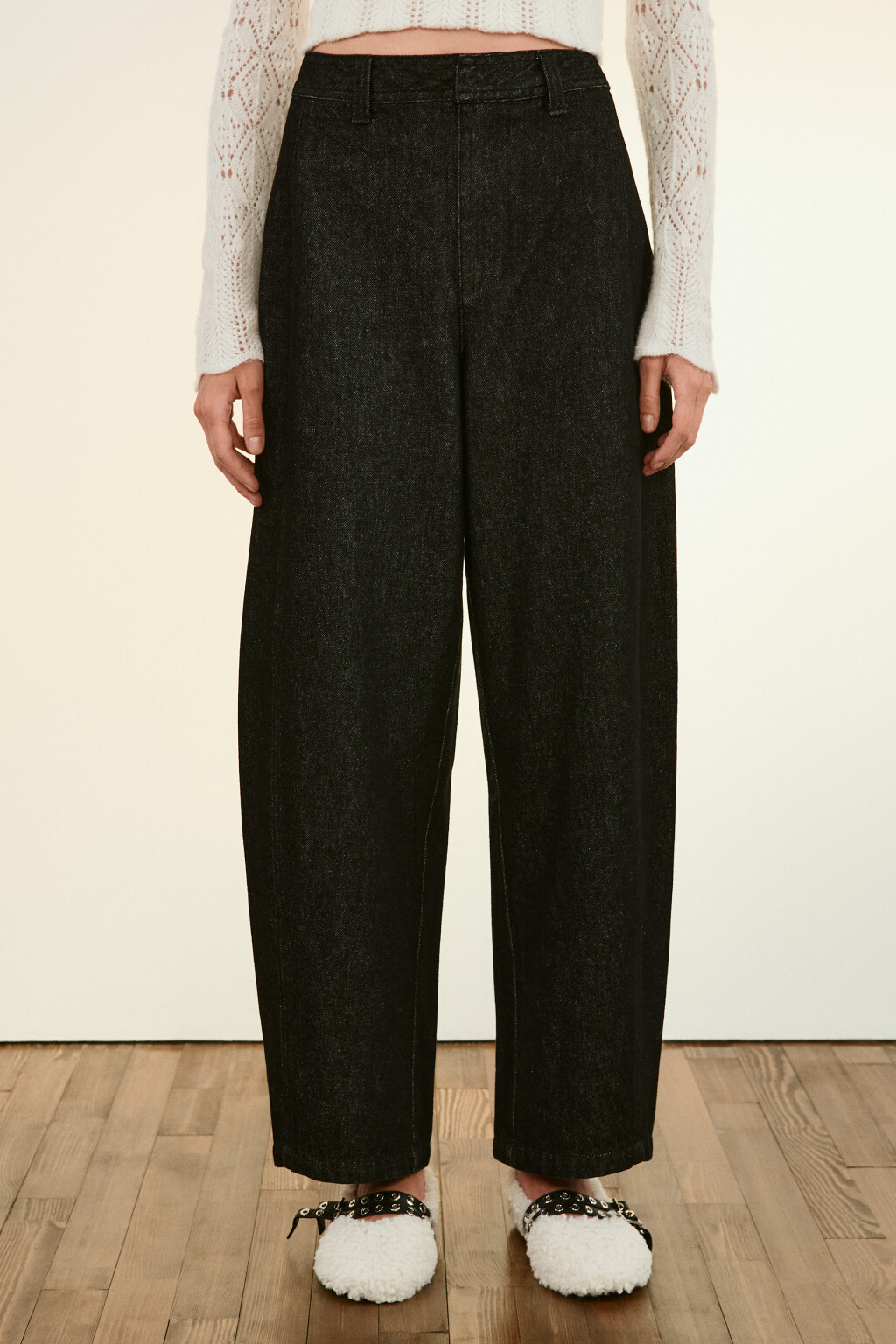 Джинсы barrel fit с высокой посадкой - цвет черный - 2