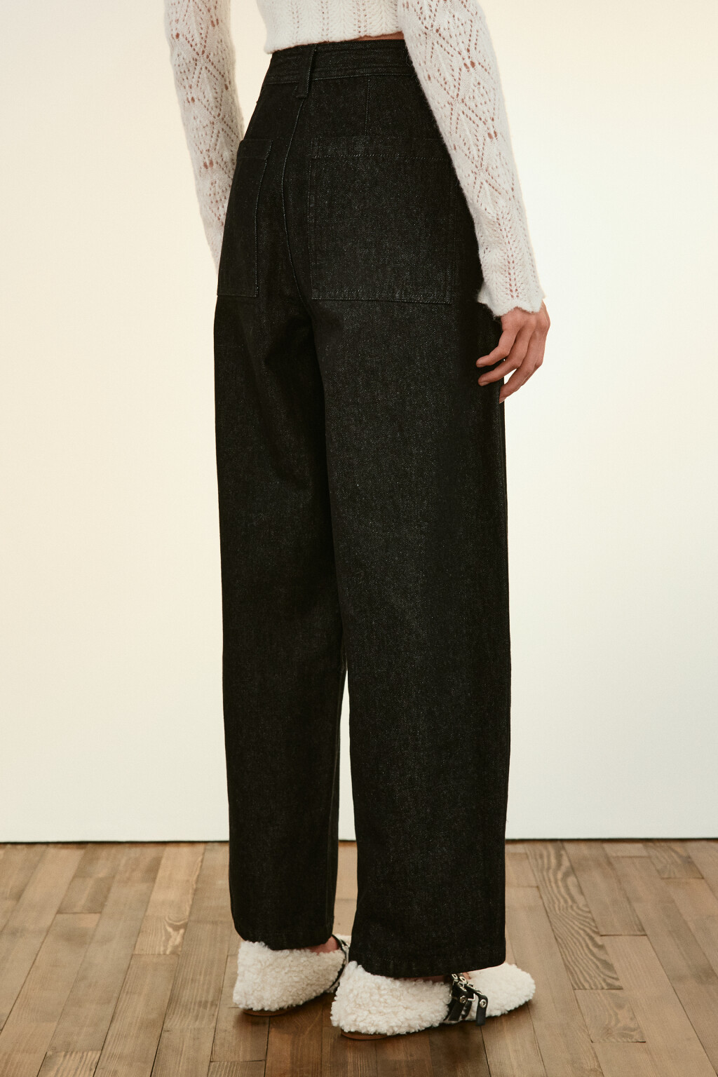 Джинсы barrel fit с высокой посадкой - цвет черный - 3