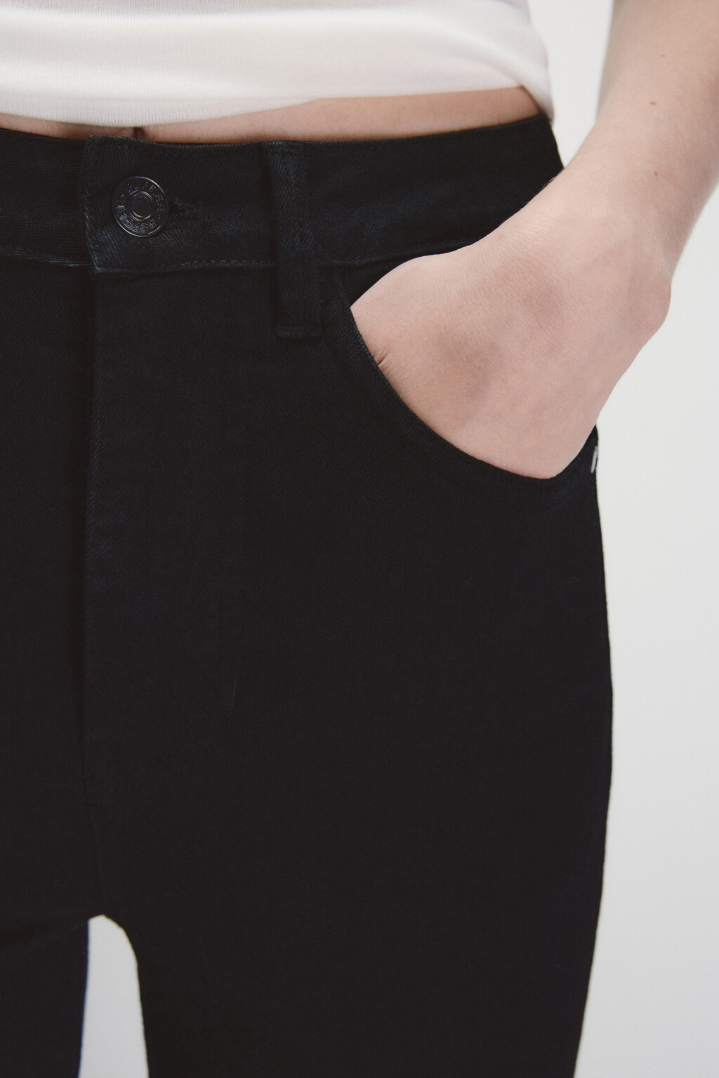 Джинсы клеш с высокой посадкой - цвет черный - 6