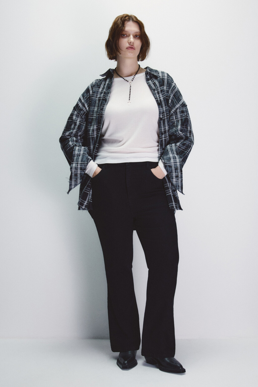 Джинсы клеш с высокой посадкой - цвет черный - 4