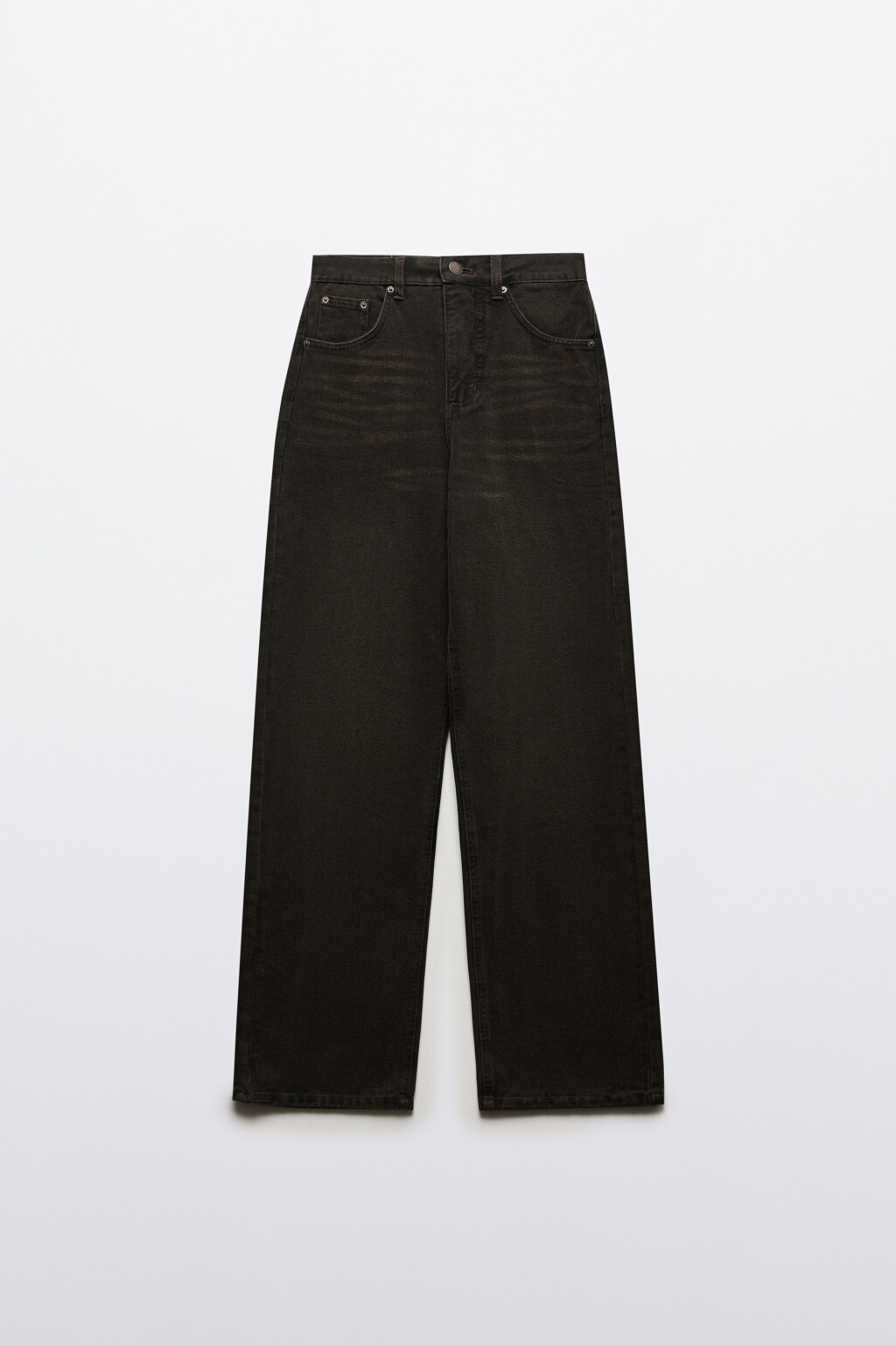 Джинсы широкие утепленные с начесом - цвет коричневый - 7