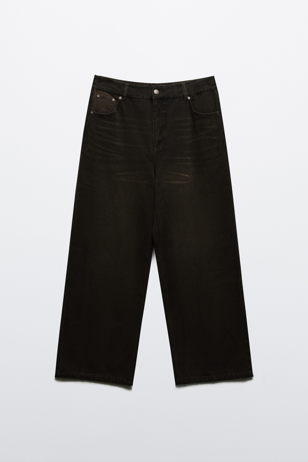 Джинсы широкие утепленные с начесом - цвет коричневый - 7