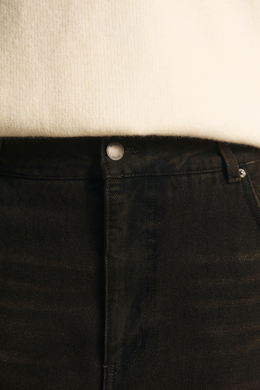 Джинсы широкие утепленные с начесом - цвет коричневый - 5