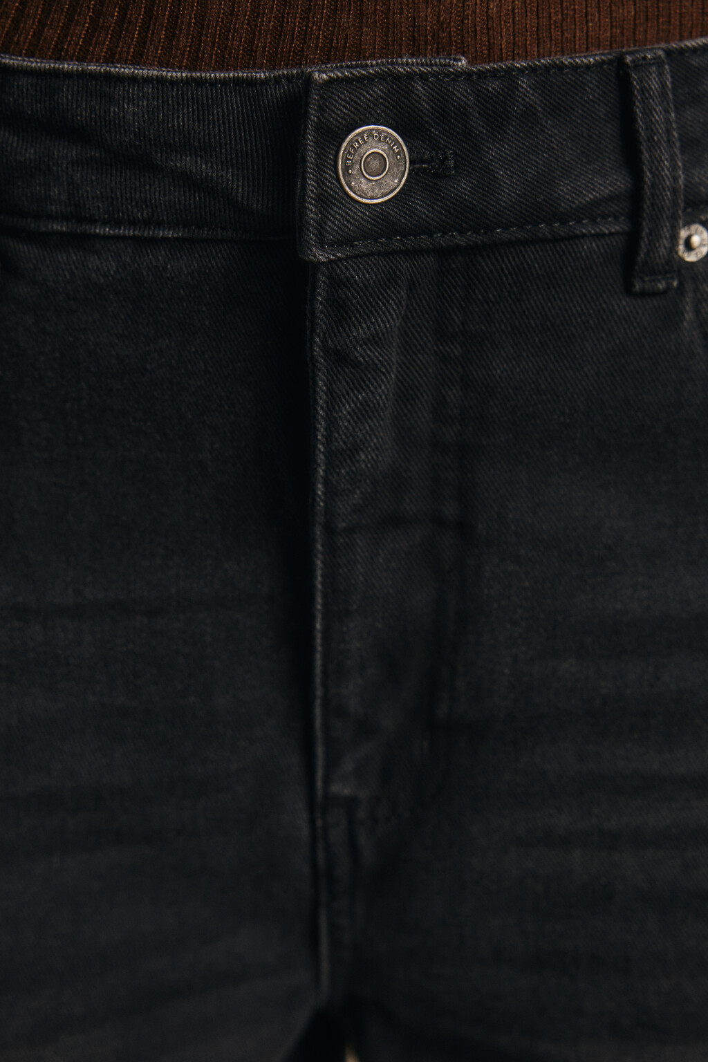 Джинсы baggy fit утепленные с начесом - цвет черный - 5