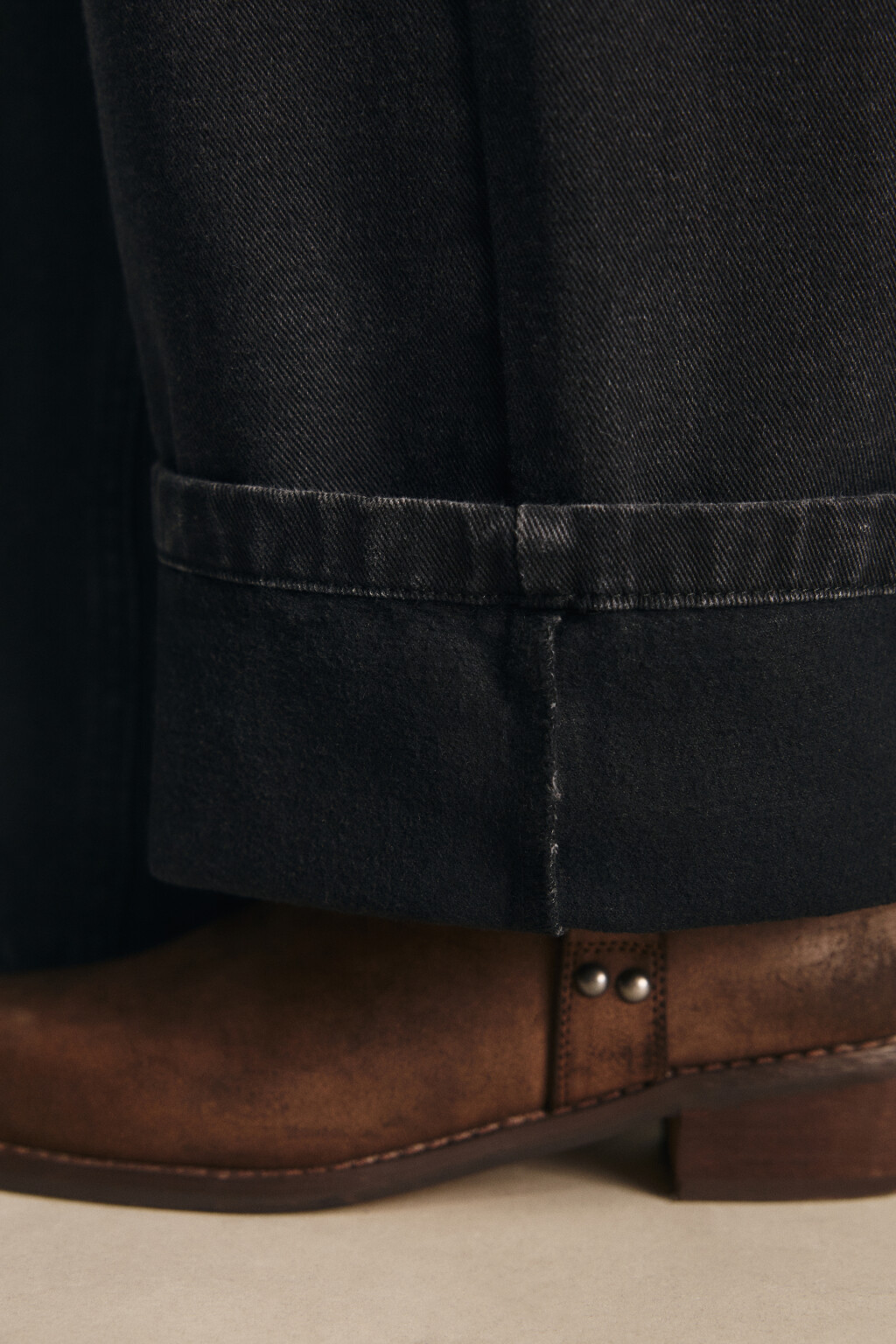 Джинсы baggy fit утепленные с начесом - цвет черный - 7