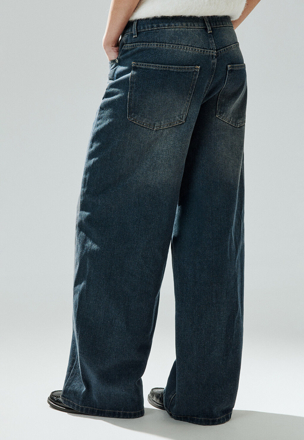 Джинсы baggy fit со средней посадкой - цвет сизый - 3