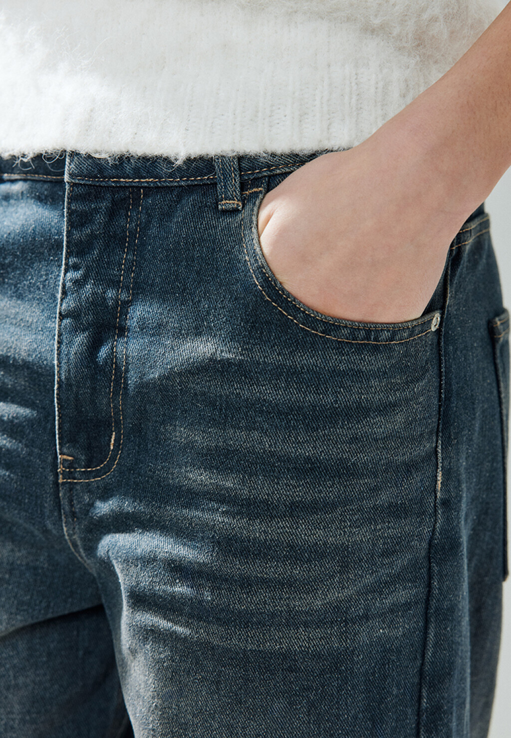 Джинсы baggy fit со средней посадкой - цвет сизый - 5