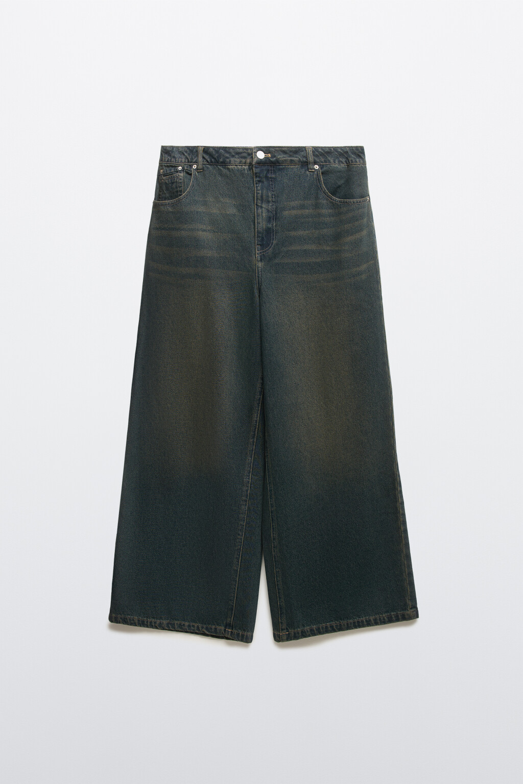 Джинсы baggy fit утепленные с начесом - цвет темный тинт - 8