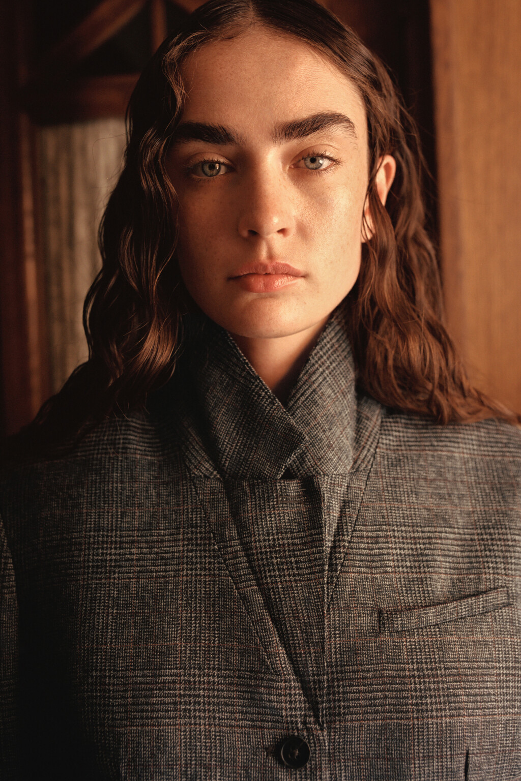 Жакет приталенный с ремнем - цвет серый - 9