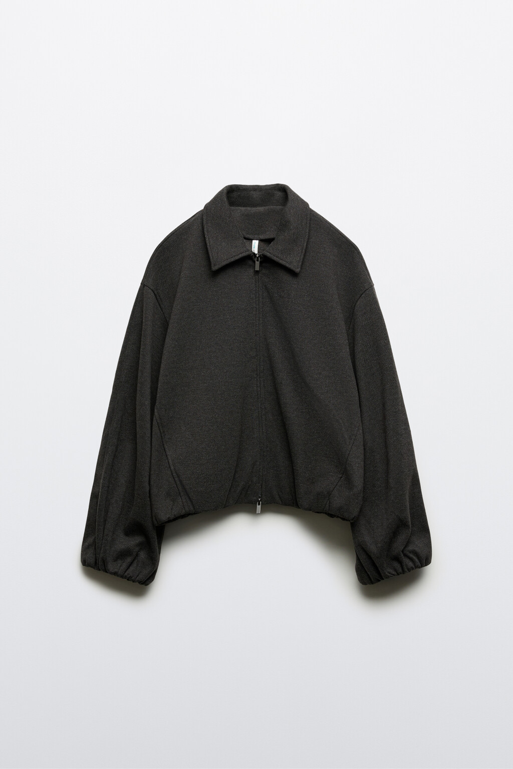 Жакет-бомбер на молнии из трикотажа - цвет серый - 8