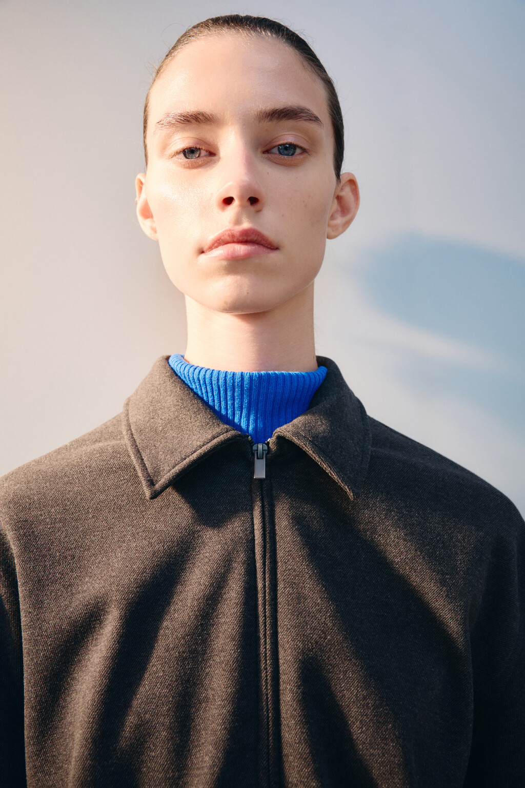 Жакет-бомбер на молнии из трикотажа - цвет серый - 6