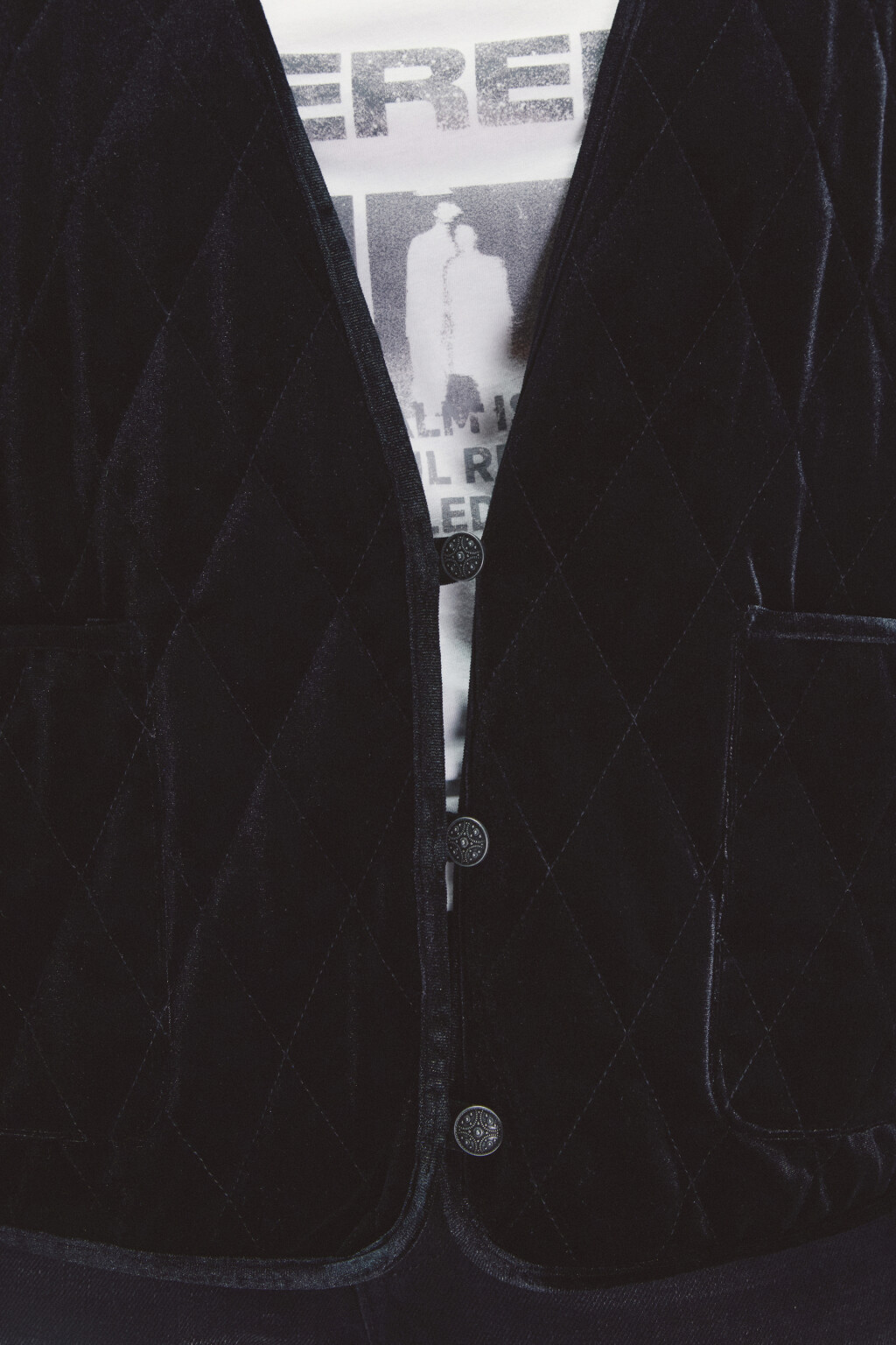 Жакет oversize бархатный - цвет черный - 6