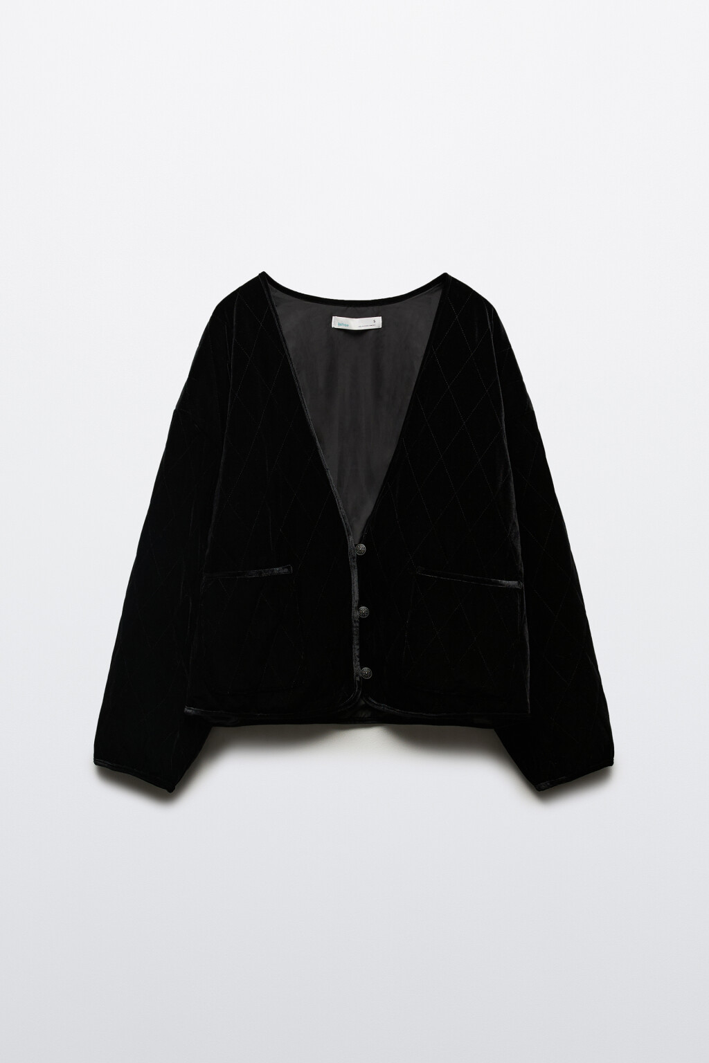 Жакет oversize бархатный - цвет черный - 8