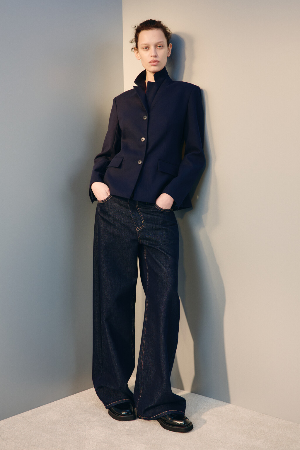 Пиджак приталенный костюмный - цвет синий - 2