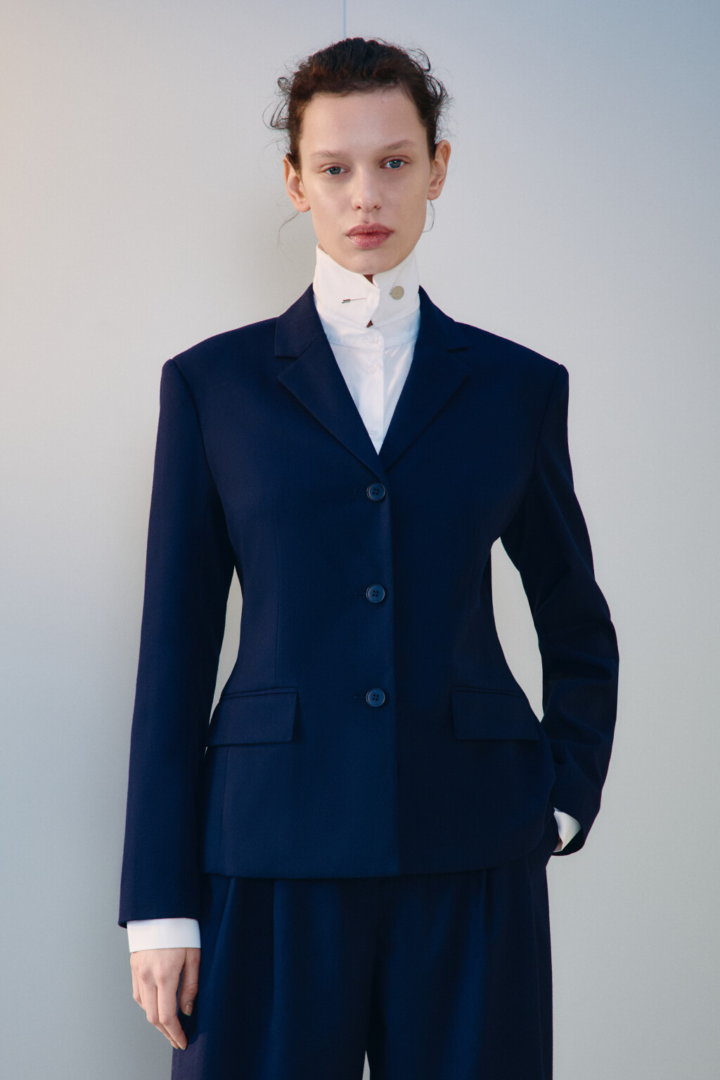 Пиджак приталенный костюмный - цвет синий - 3
