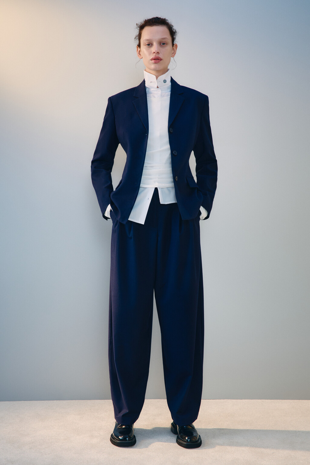 Пиджак приталенный костюмный - цвет синий - 5