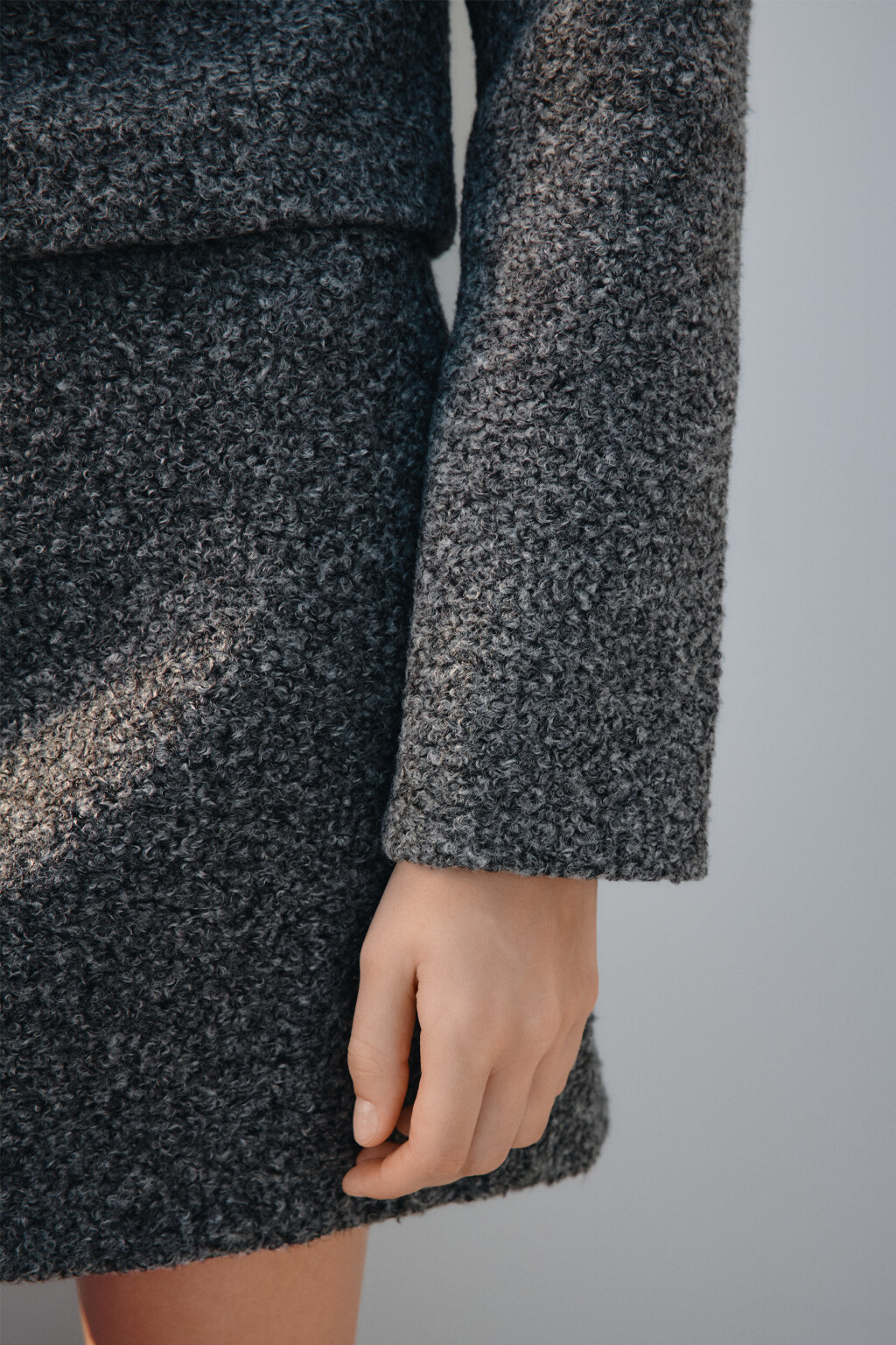 Жакет на пуговицах из ткани букле - цвет серый - 6