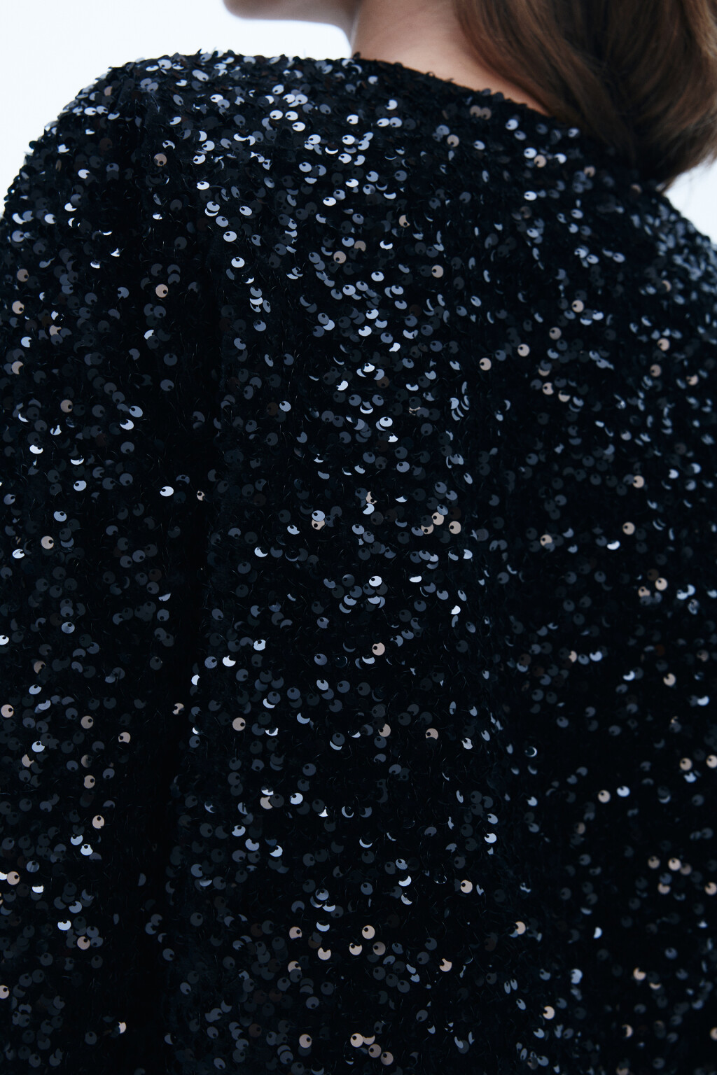 Жакет на завязках с пайетками - цвет черный - 6