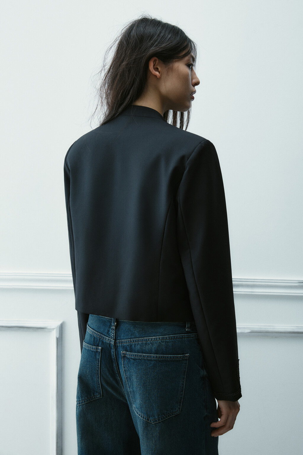 Жакет-доломан в гусарском стиле - цвет черный - 4