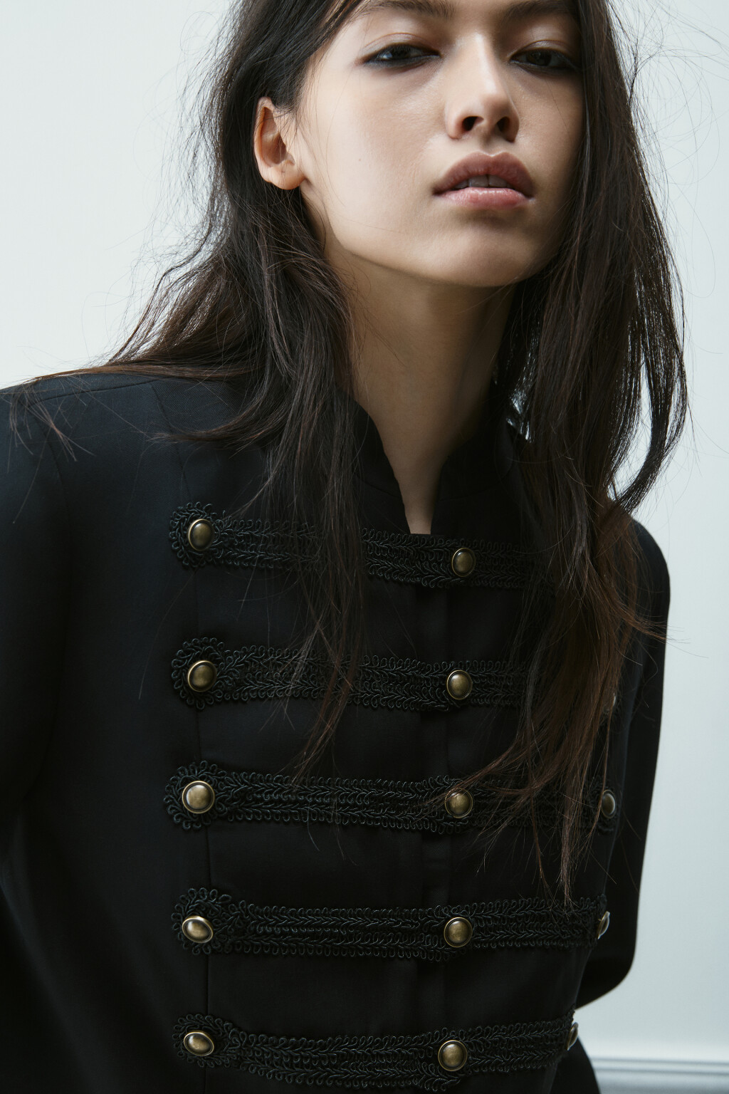 Жакет-доломан в гусарском стиле - цвет черный - 7