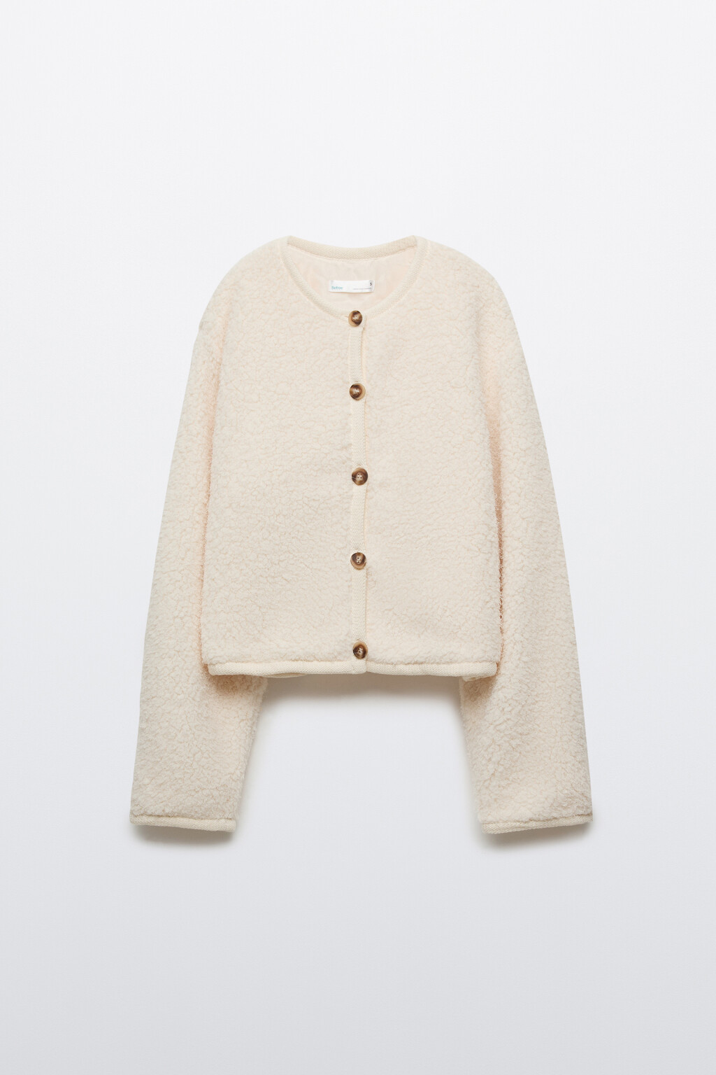 Жакет на пуговицах из ткани букле - цвет молочный - 7