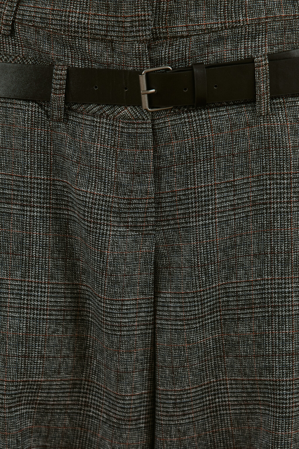 Брюки костюмные с ремнем - цвет серый - 8