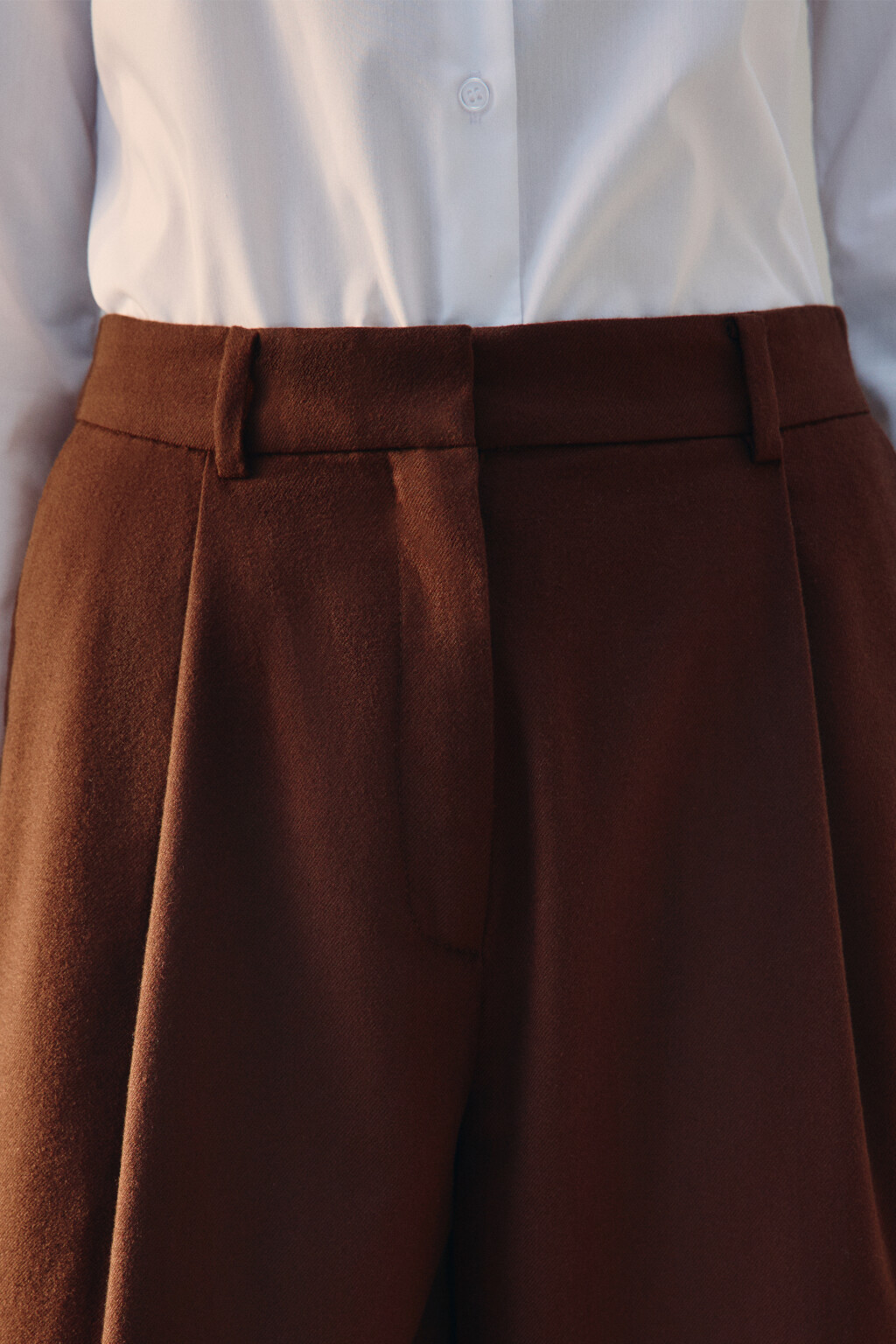 Брюки широкие со стрелками - цвет коричневый - 5