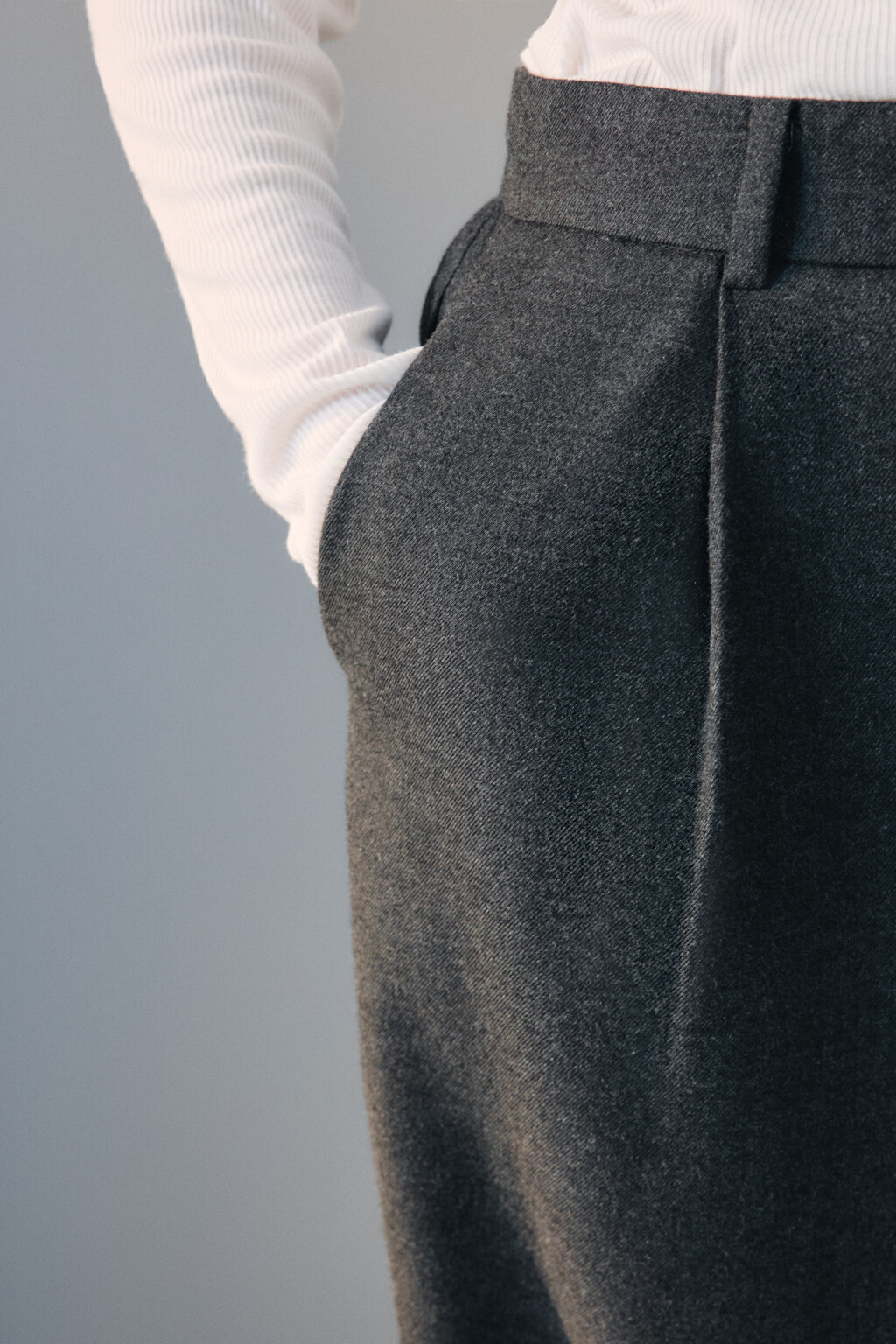 Брюки широкие со стрелками - цвет серый - 6