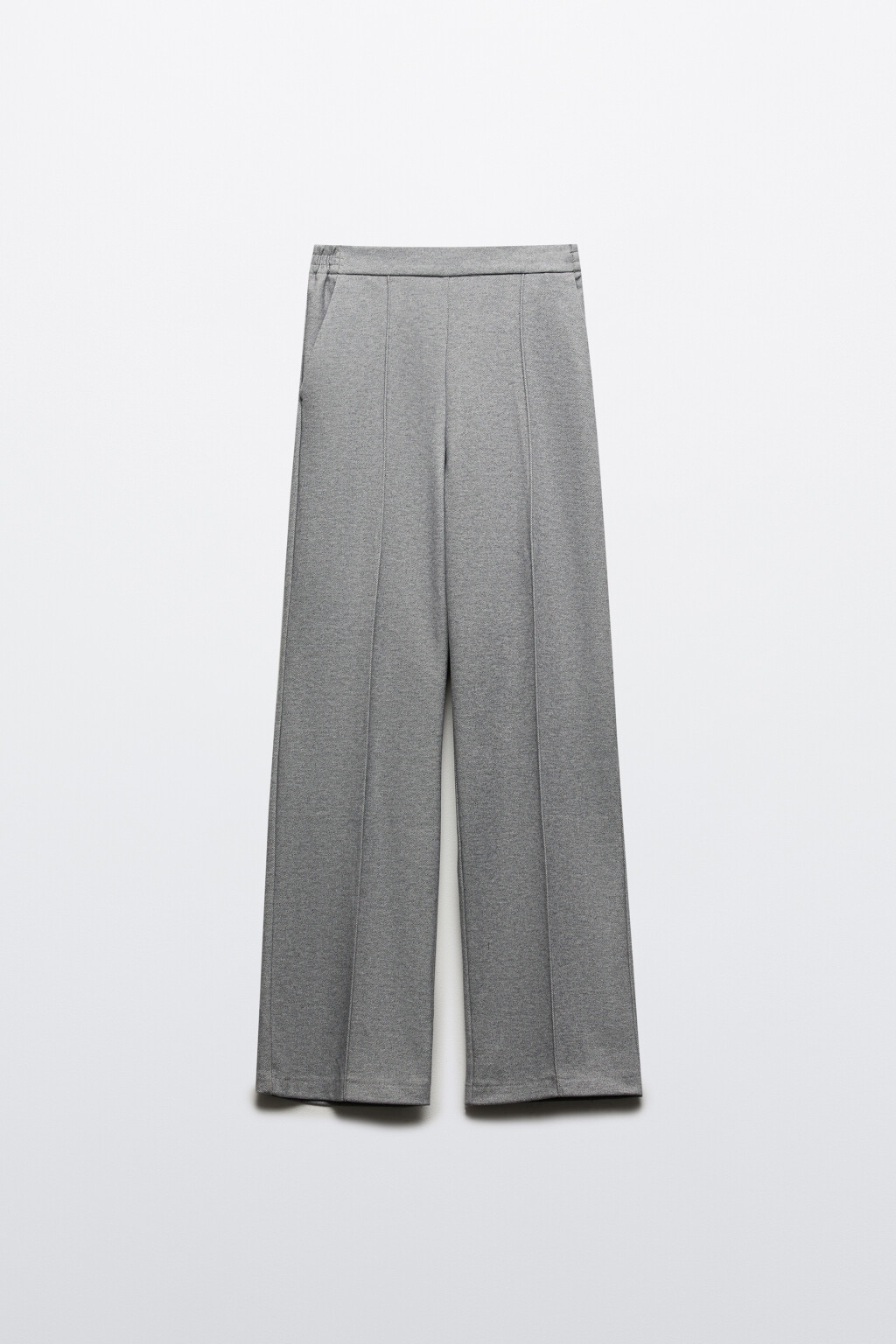 Брюки прямые трикотажные со стрелками - цвет серый - 7