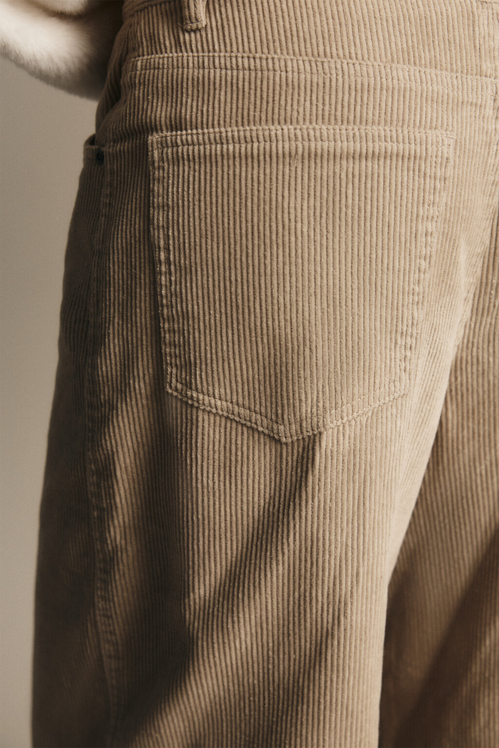 Брюки широкие хлопковые - цвет бежевый - 6