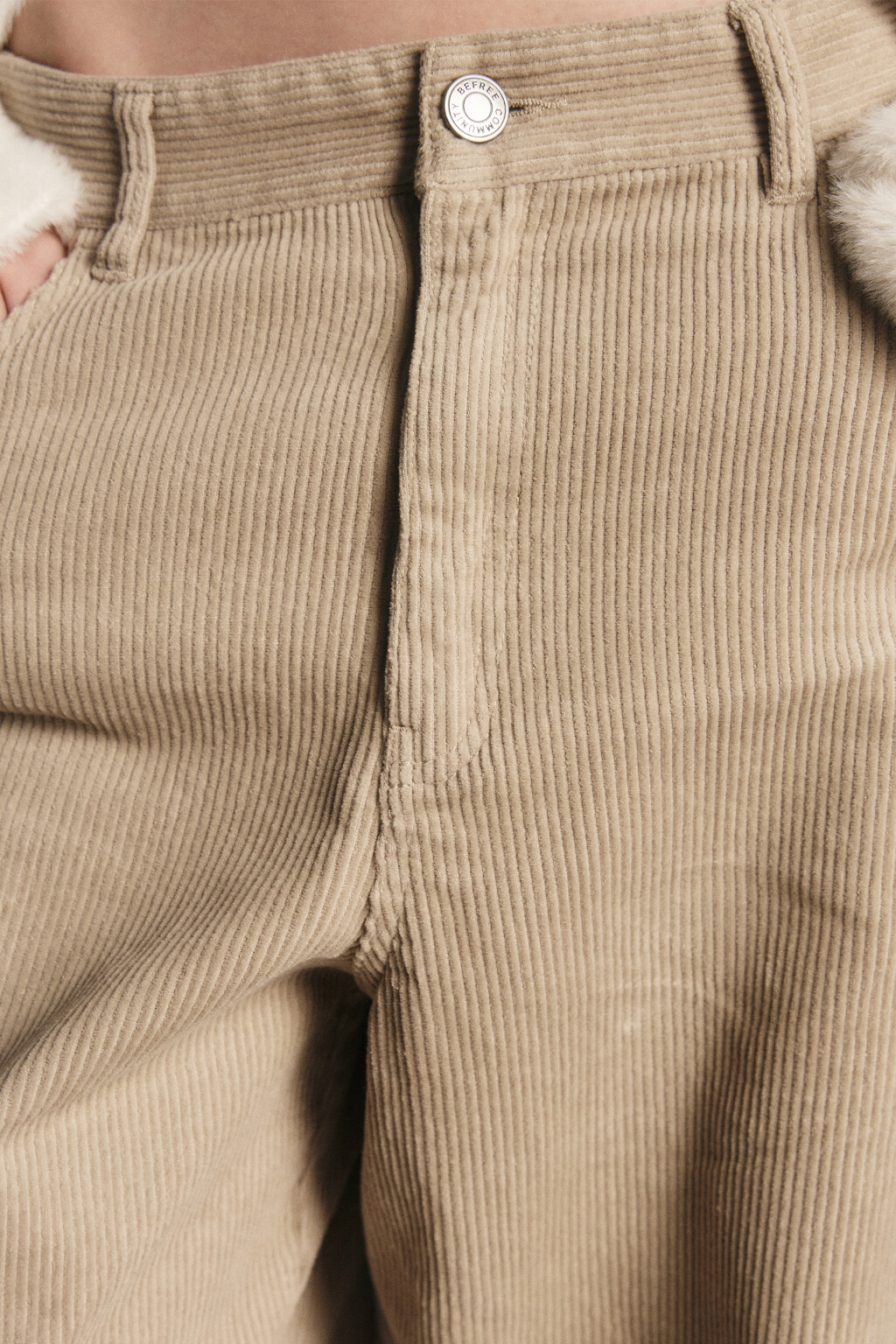 Брюки широкие хлопковые - цвет бежевый - 7