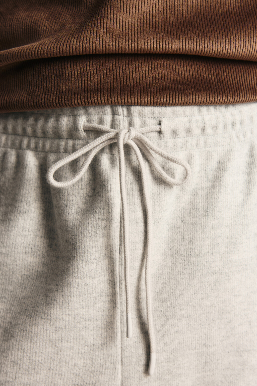 Брюки из теплого трикотажа - цвет серый - 5