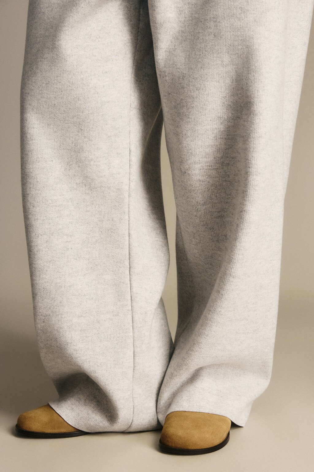 Брюки из теплого трикотажа - цвет серый - 6