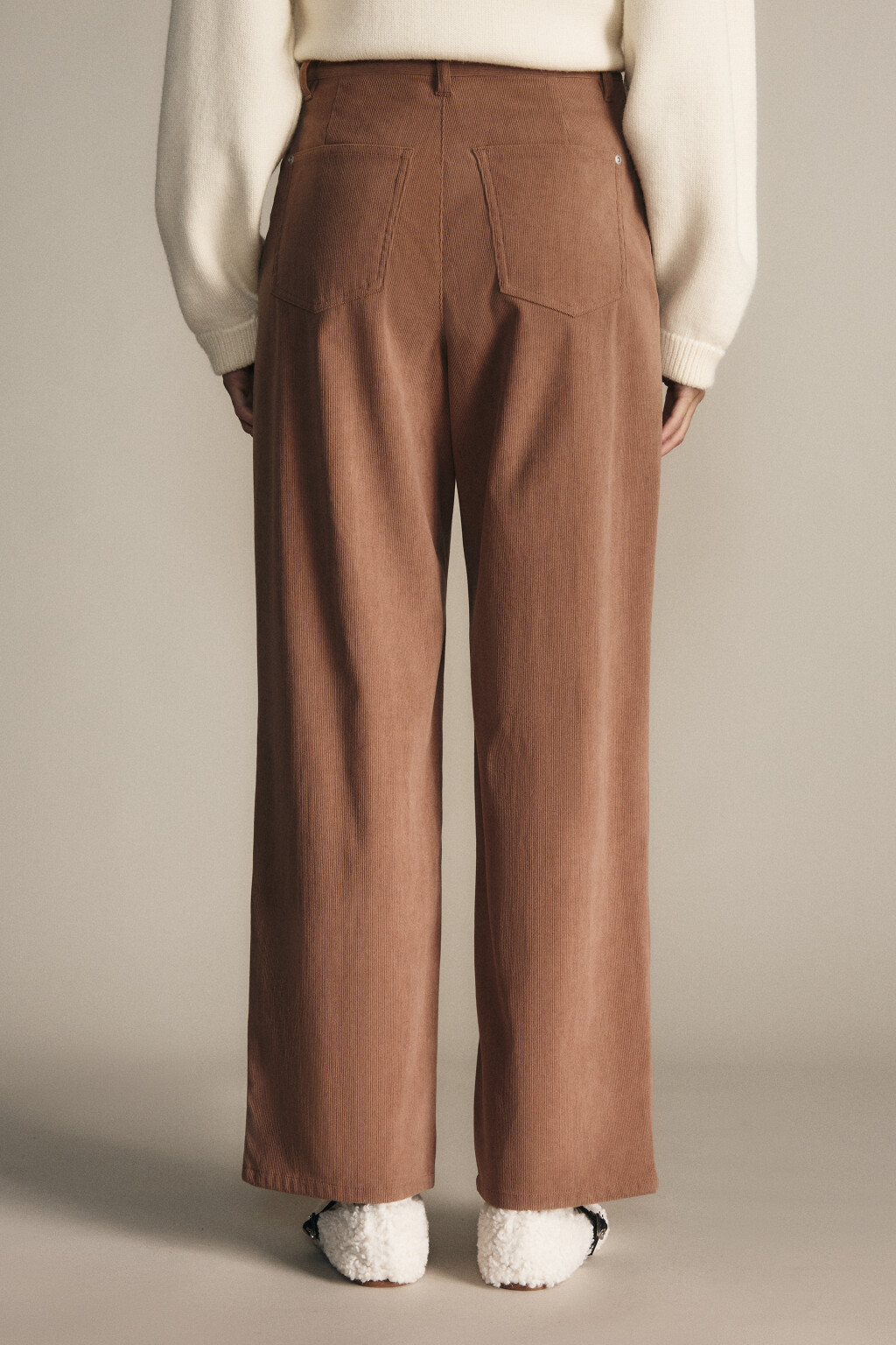 Брюки прямые вельветовые - цвет коричневый - 10