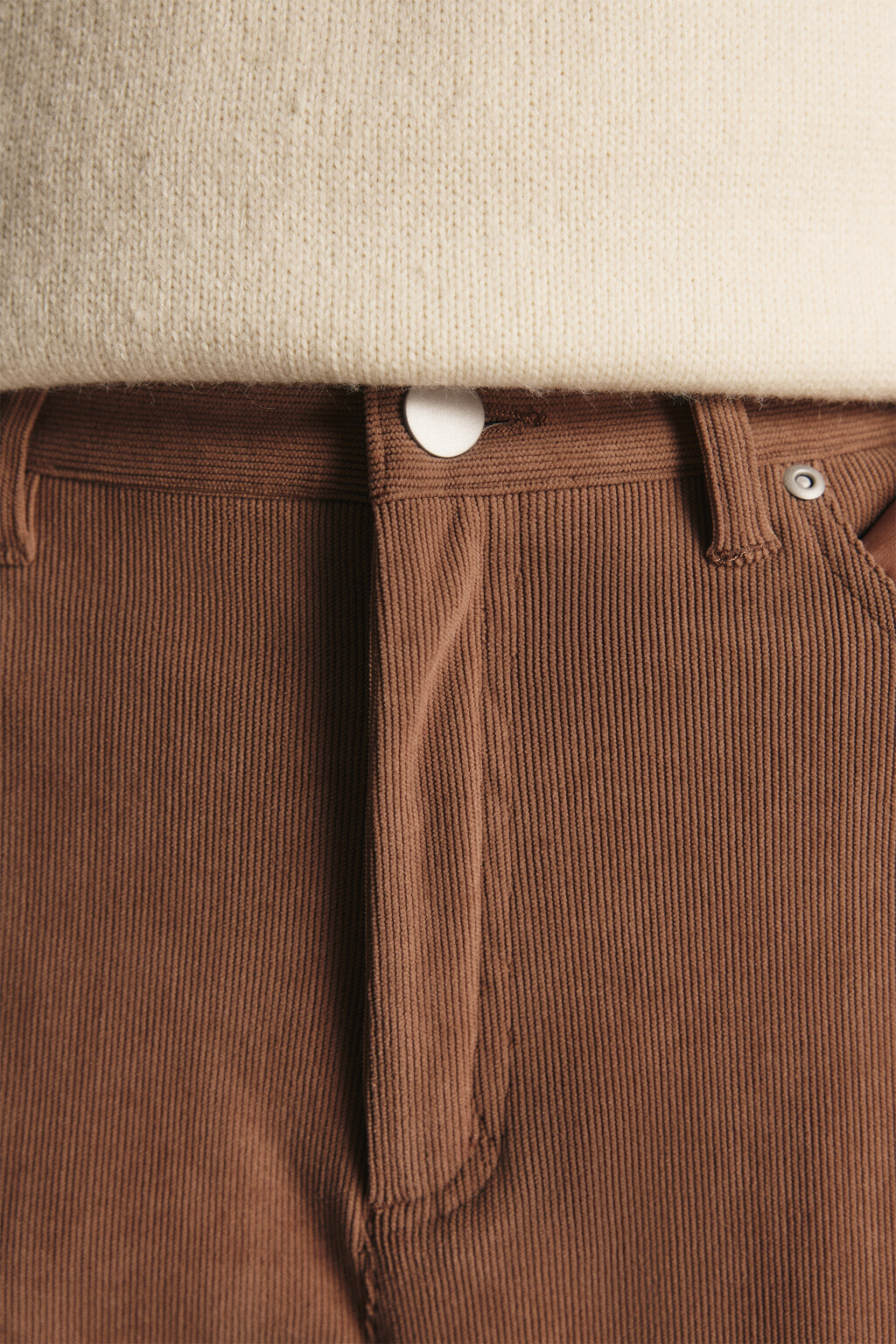 Брюки прямые вельветовые - цвет коричневый - 12