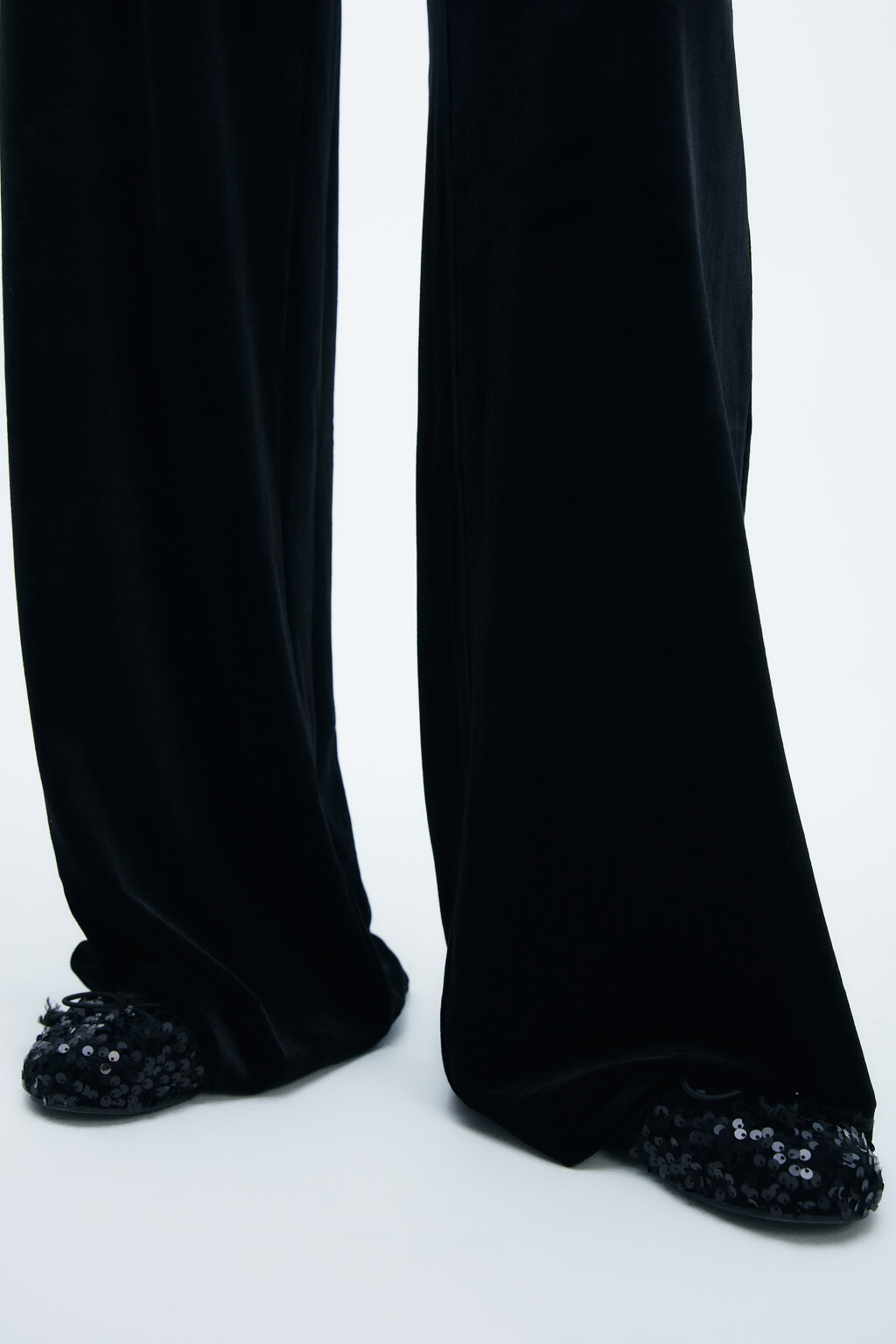 Брюки широкие бархатные - цвет черный - 7