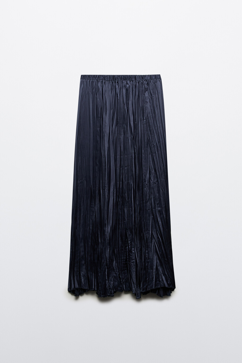 Юбка-трапеция из жатого атласа - цвет синий - 7