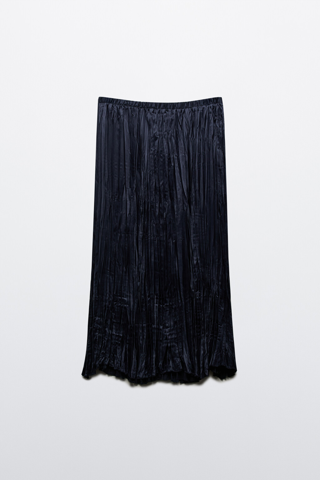 Юбка-трапеция из жатого атласа - цвет синий - 8