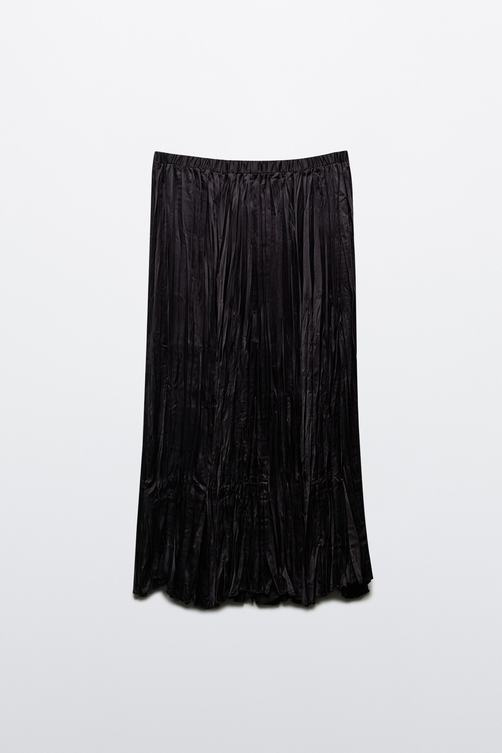 Юбка-трапеция из жатого атласа - цвет черный - 7