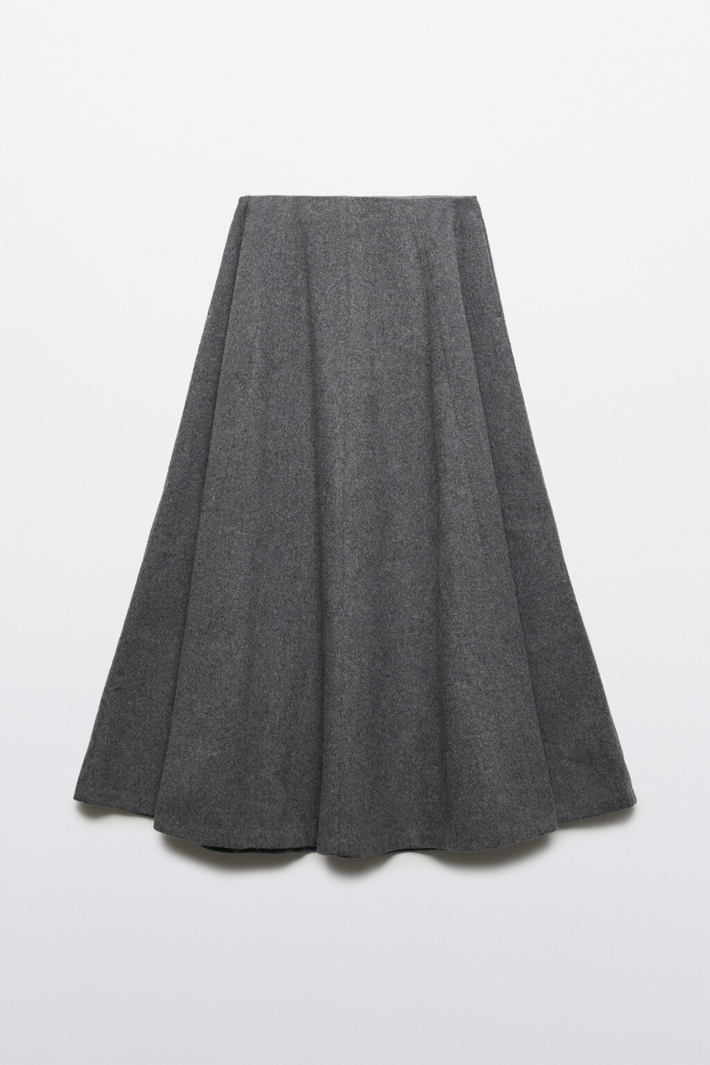 Юбка-трапеция из теплого трикотажа - цвет серый - 8