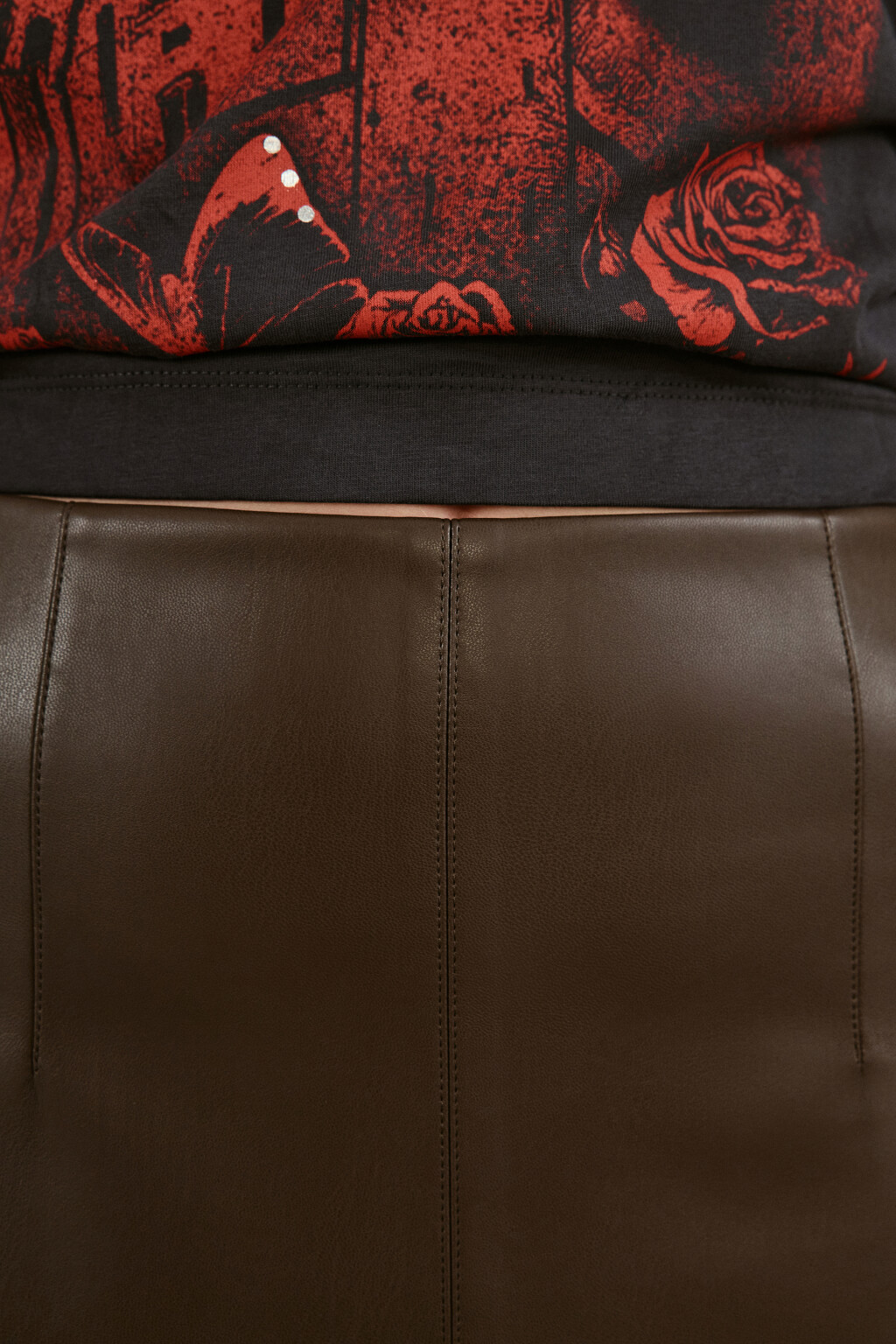 Юбка-карандаш миди с разрезом - цвет коричневый - 6