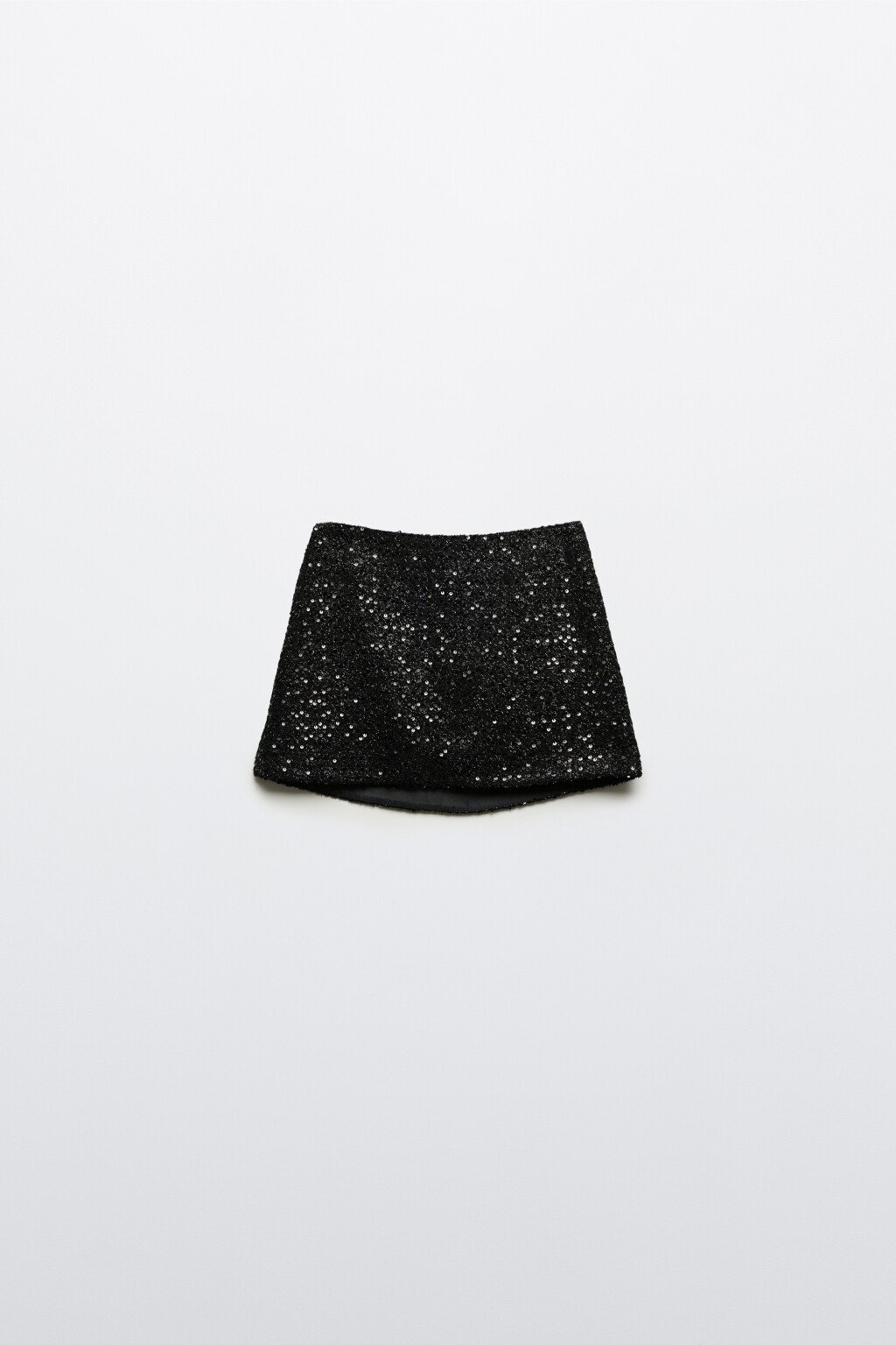 Юбка мини твидовая с пайетками - цвет черный - 7