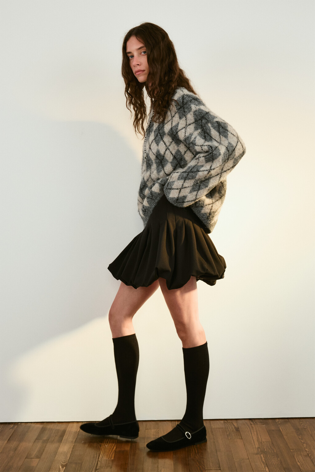 Юбка-баллон мини пышная - цвет черный - 1