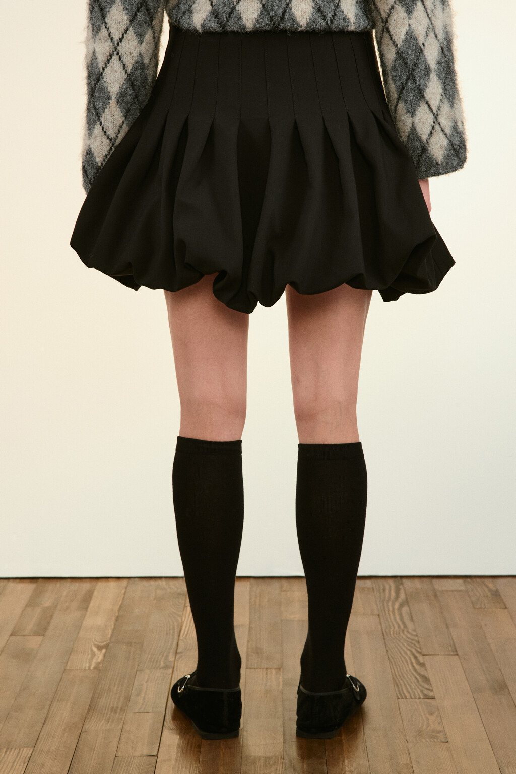Юбка-баллон мини пышная - цвет черный - 4