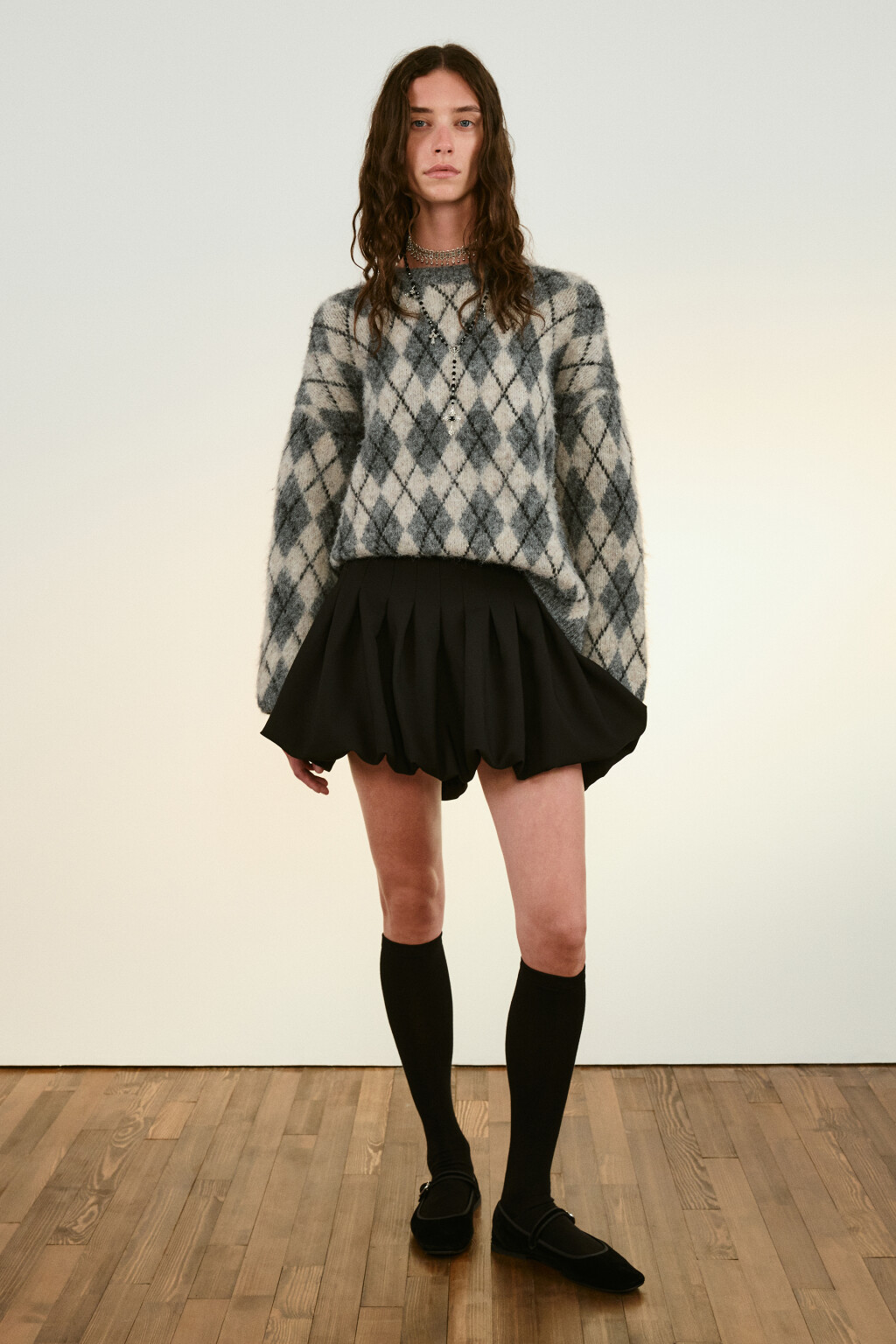 Юбка-баллон мини пышная - цвет черный - 5