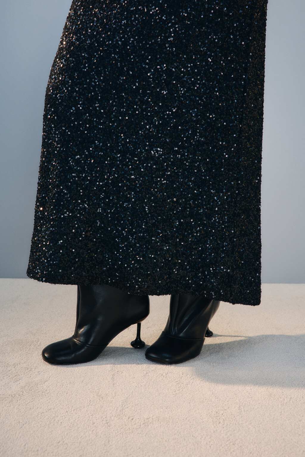 Юбка-годе макси с пайетками - цвет черный - 7