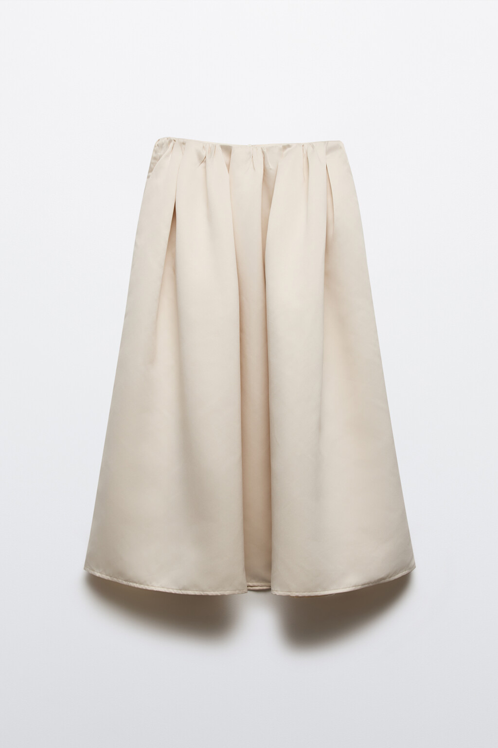 Юбка миди пышная атласная - цвет ванильный - 10