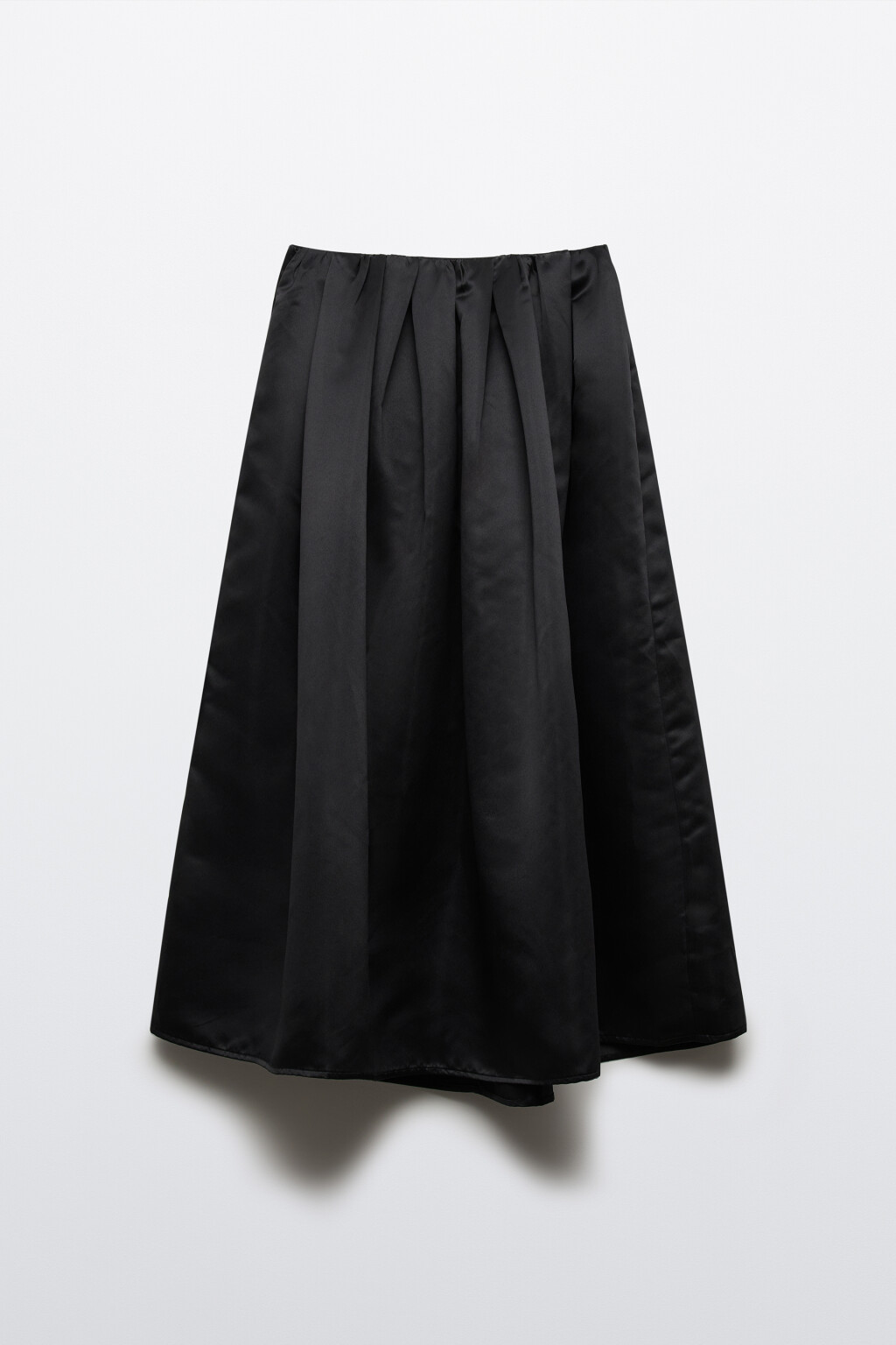 Юбка миди пышная атласная - цвет черный - 8