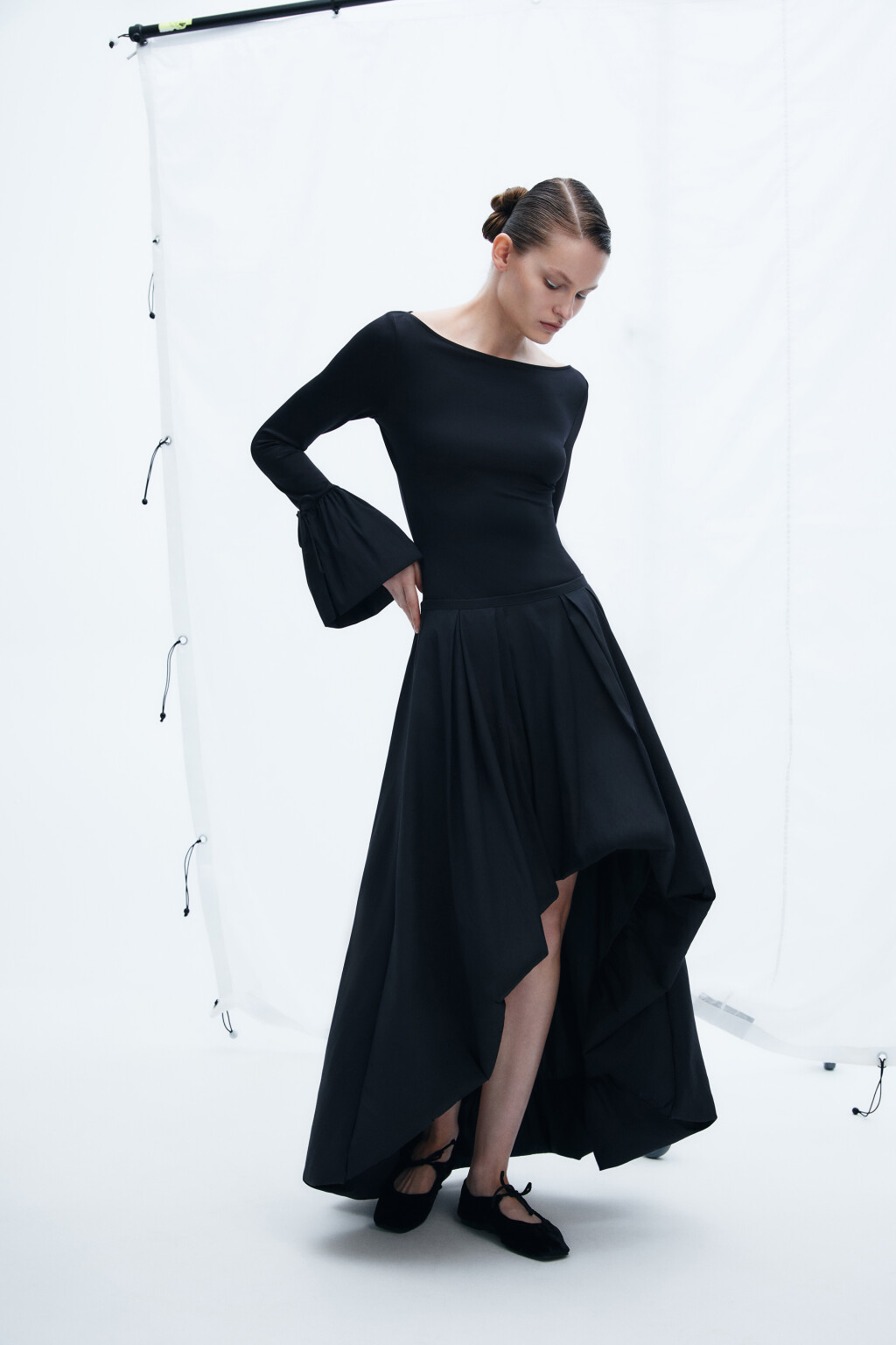 Юбка-баллон пышная из тафты - цвет черный - 2