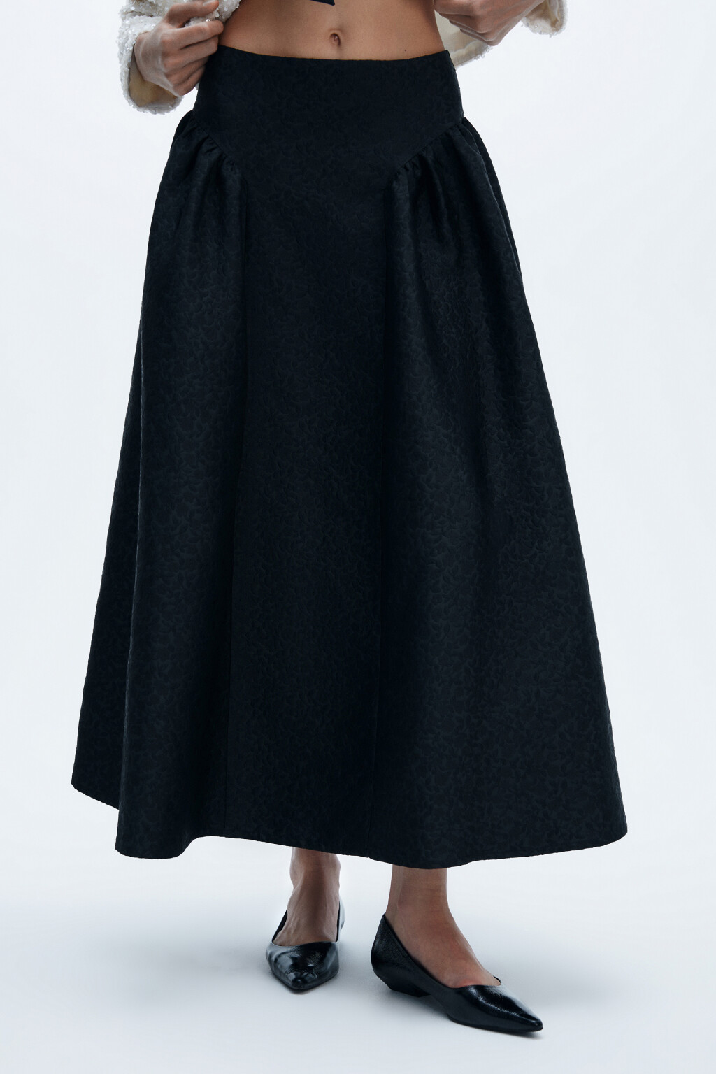 Юбка миди пышная из тафты - цвет черный - 3